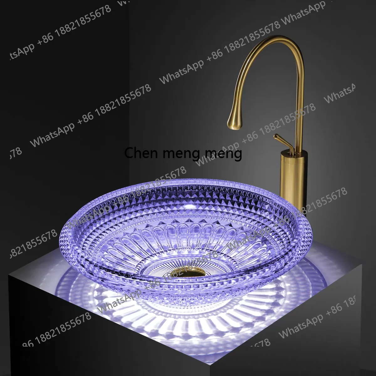 

MF Simple round widened art basin, transparent glass basin