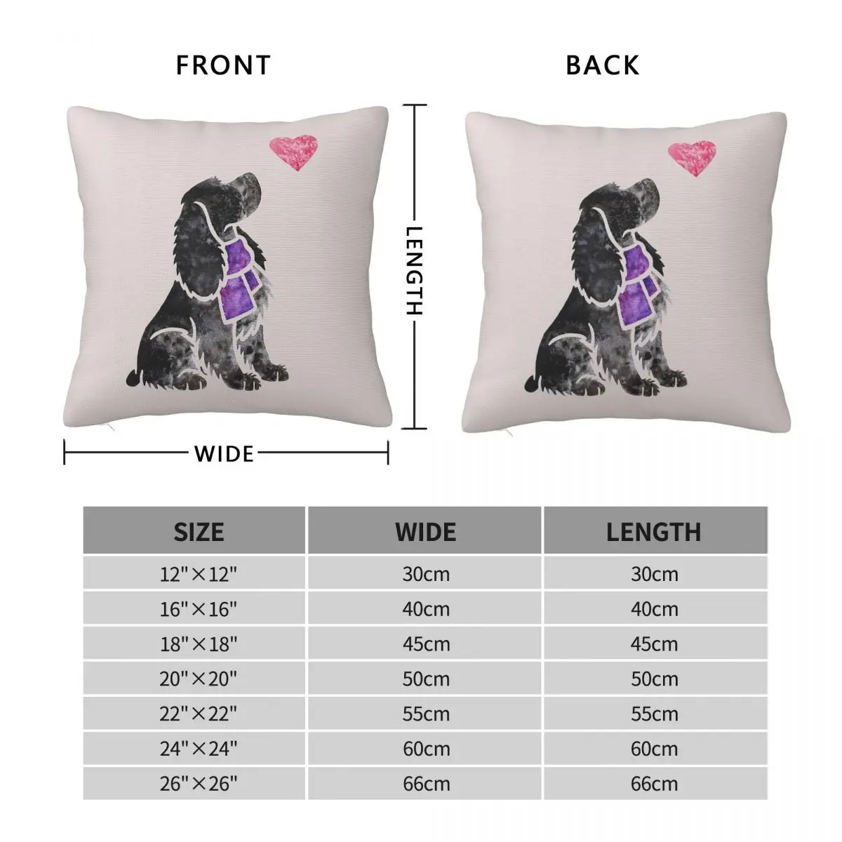 English Cocker Spaniel Pillowcase Polyester Linen Velvet Pattern Zip Decor Pillow Case Car Cushion Cover 45x45