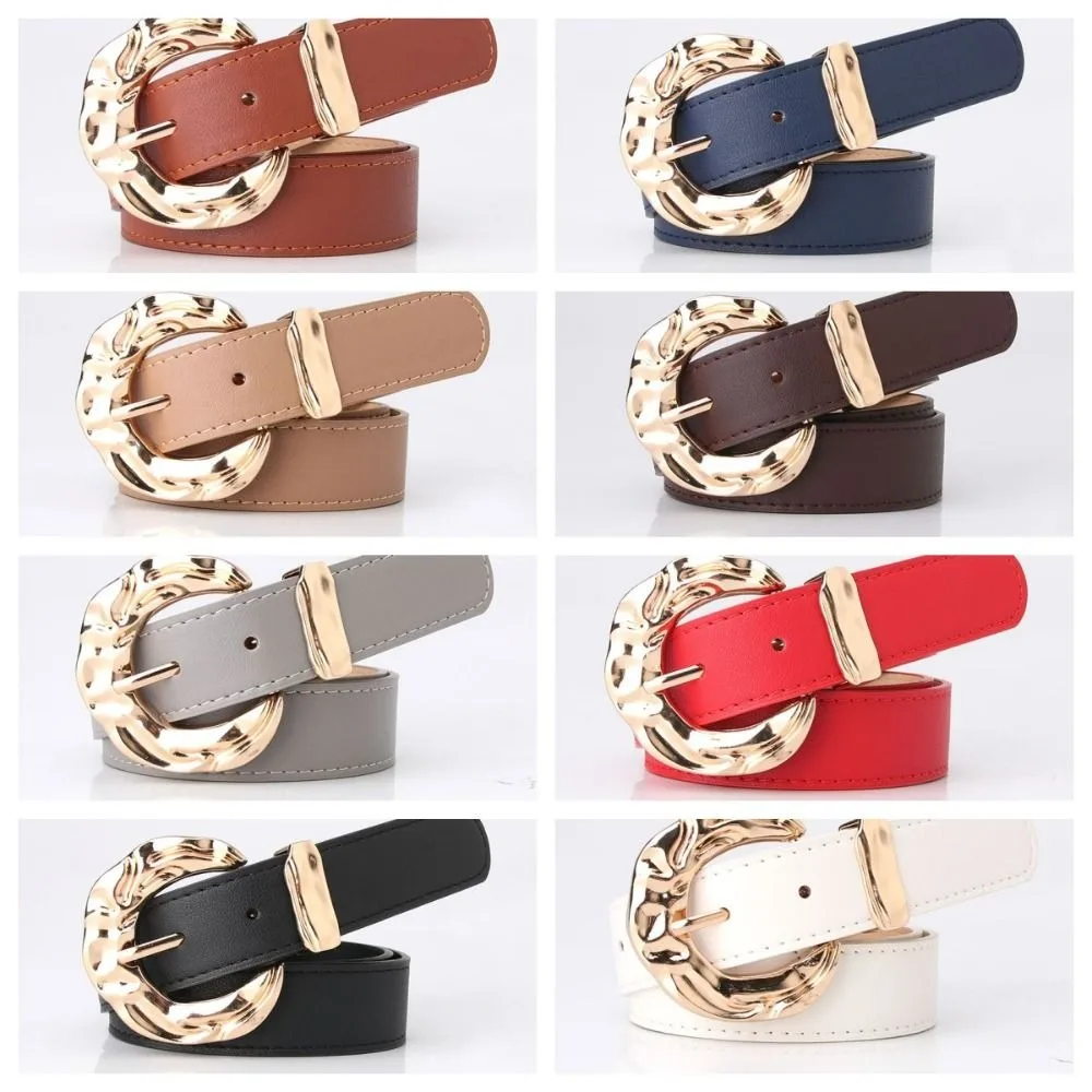 Ceinture en cuir PU multicolore pour femme, ceinture de tempérament, Cummerbunds dorés, ceinture ronde, ceinture large, style coréen