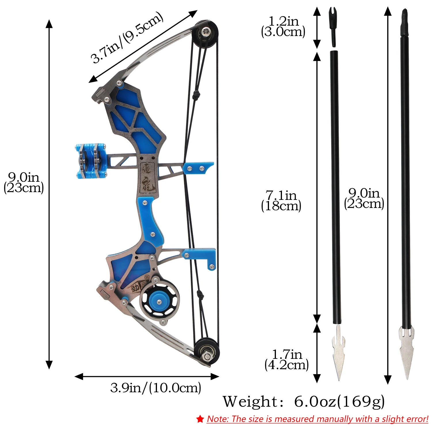 Black Blue Mini Compound Bow Archery Set Pulley Target Practice 3 Package Choices for Right Left Handed Shooters