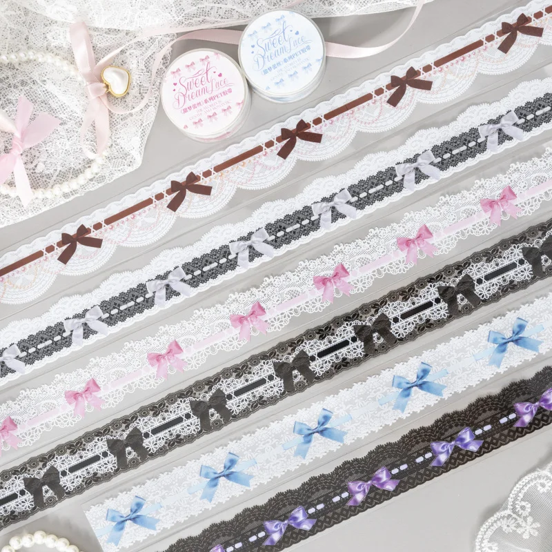 30mm*2m Cute Lace PET Tapes Scrapbooking Junk Journal DIY Decor Diary Aesthetics Collage School Stationery supplies Masking Tape