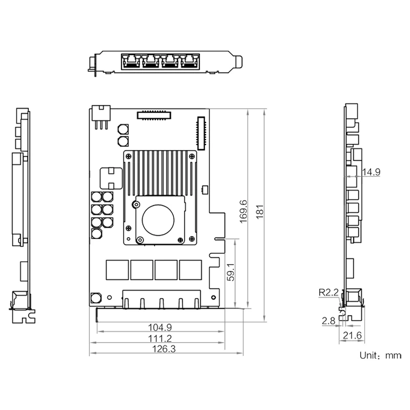 HIKROBOT MV-DB1612-05H 1 Gbps 4-port GigE Industrial Image Capture Card for Machine Vision