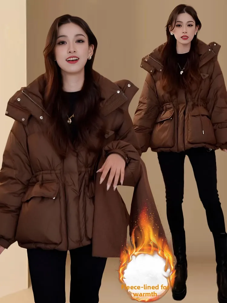 Anclara Red Fce forrado de algodón Jaet mujer Otoño Invierno nuevo Sle tamaño pequeño cálido abrigo de moda prendas de vestir exteriores