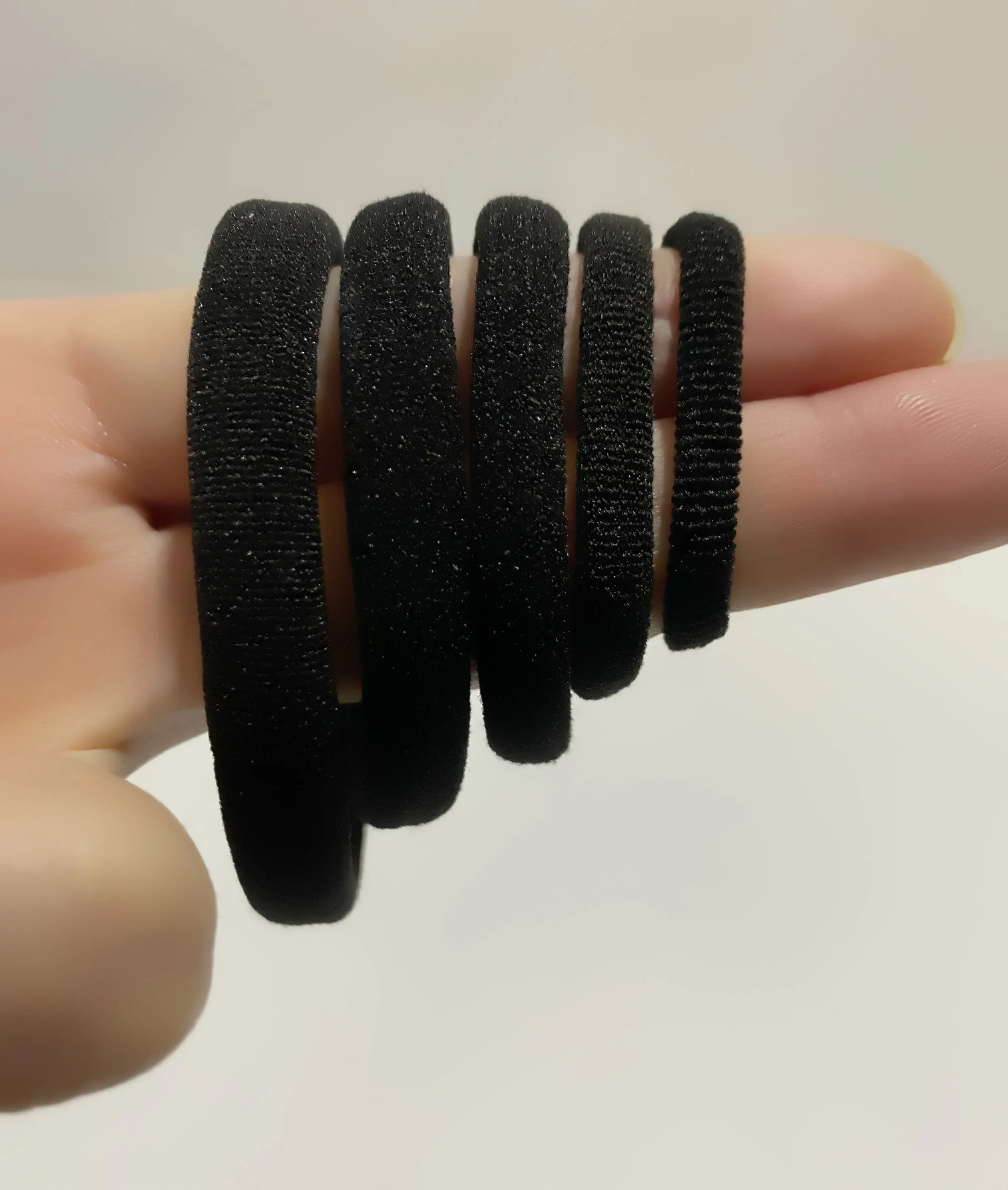 50PCS Cotton Black Elastic Hair Ties For Women Ponytail Seamless Soft Hair Bands Hair Accessories Headdress Diameter 3/4/5/6cm