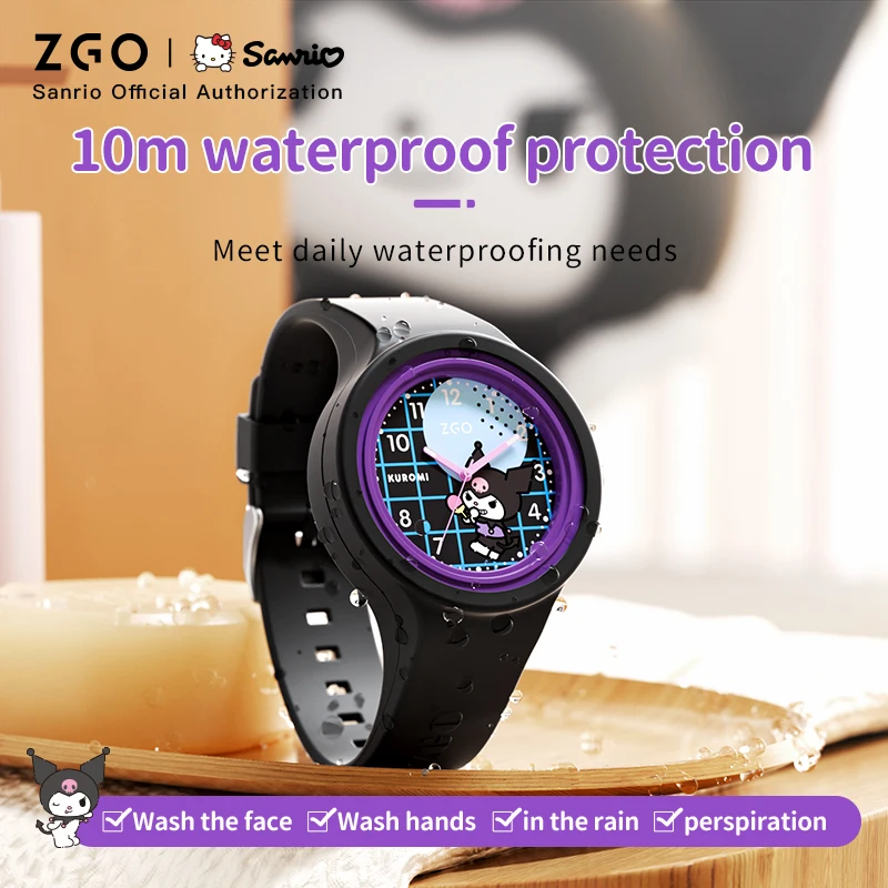 ZGO x Sanrio Cinnamoroll Kids Watch for Girls Silicone Watch Strap Sports Waterproof Watch Birthday gift 877