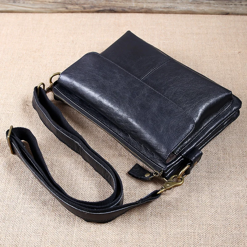 New Leather Shoulder Bag Vegetable Tanned Leather Crossbody Bag Head layer Cowhide Messenger Bag Fashion Crossbody Bag Men\'s Bag
