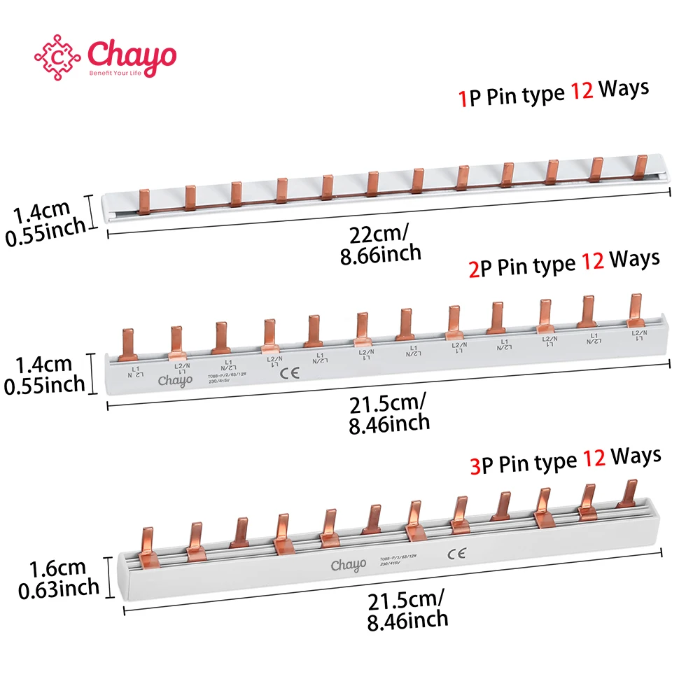 PIN TYPE Fork Type Copper Busbar for Distribution Box Circuit Breaker MCB 63A Connector Busbar Connection  Chayo
