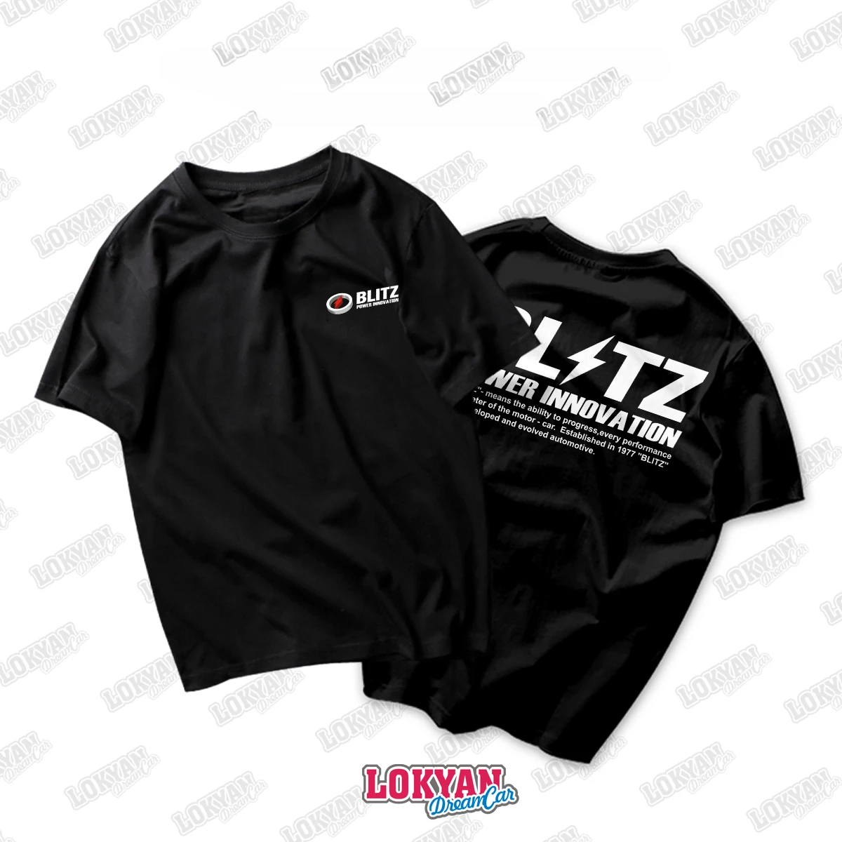 BLITZ Short-sleeved JDM T-shirt Modified Car Classic Brand Printed Short-sleeved Motorcycle Graphic Breathable Casual Men's Tee