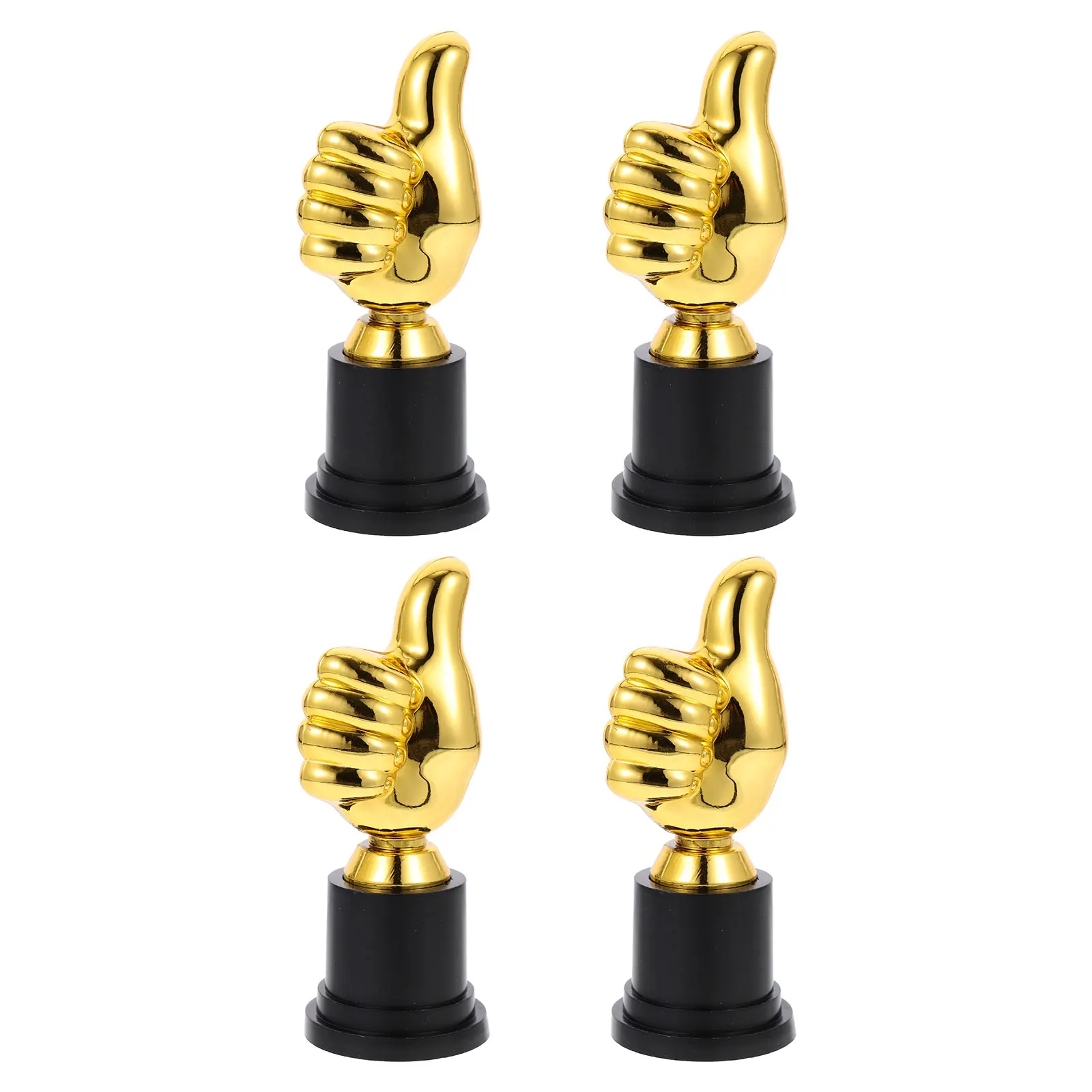 

4 Pcs Plastic Trophies for Children Sports Thumb Competition Basketball Football Dance Game Prizes Lightweight Durable