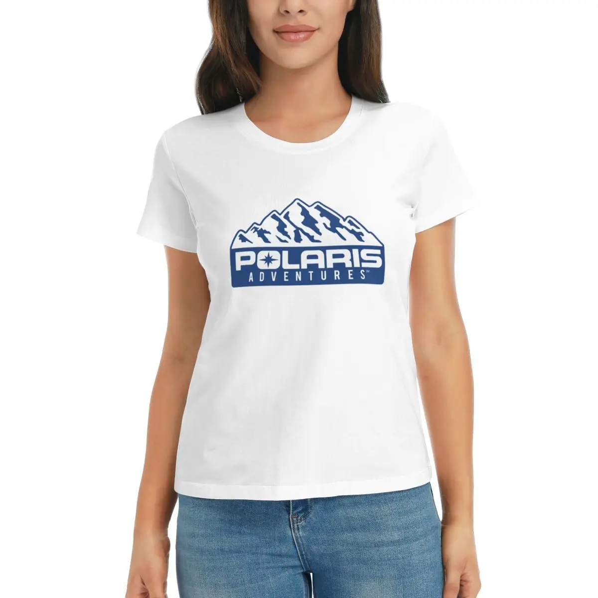 

Women T-Shirt Polaris Logo Summer Short Sleeve Tees Crew Neck Cotton T Shirts Clothes Tops Streetwear