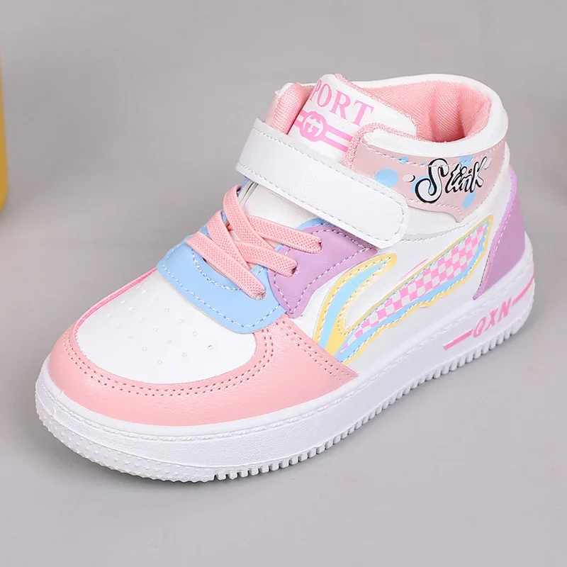 2024 New Fashion Kids Sneakers Casual Sports Shoes for Children PU Leather Walking Shoes Boys Girls Comfortable School Shoes