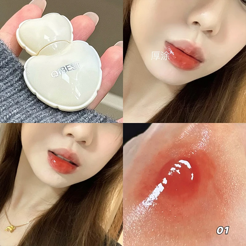 

QIBEST Pink Lip Jelly Hydrating Lipstick Long Lasting Mirror Lips Gloss Lipstick Tender Student Korean Cosmetics Lip Glaze Stain