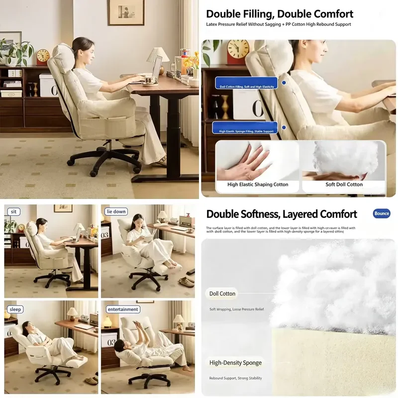 Ergonomic Gaming Chair Office Computer Seat Comfortable High Back Racing Style Desk Chair for Home Dormitory Study Room