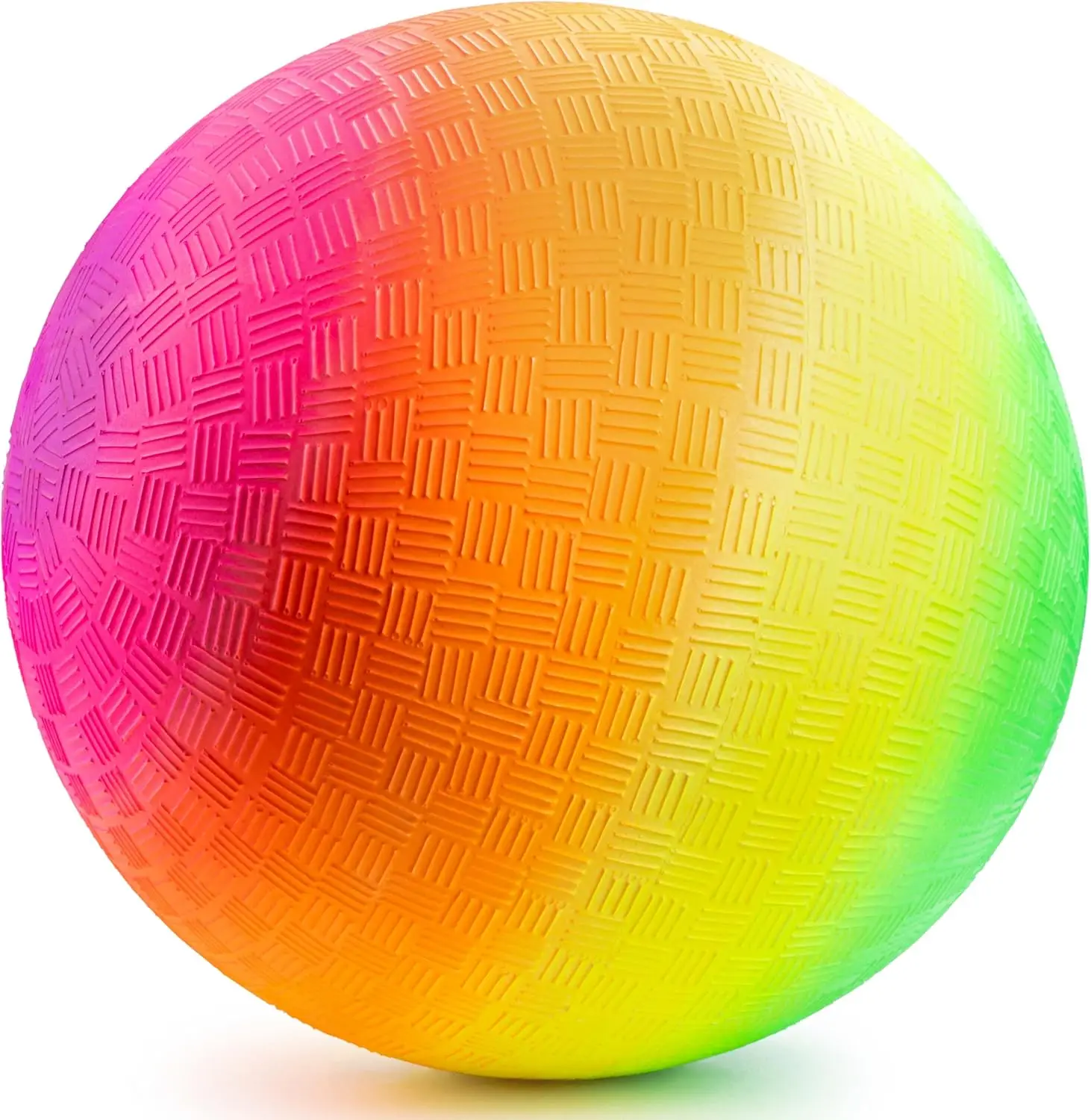 

8.5Inch Rainbow Bouncy Ball for Kids and Adults, Indoor Outdoor Games, Dodgeball Kickball