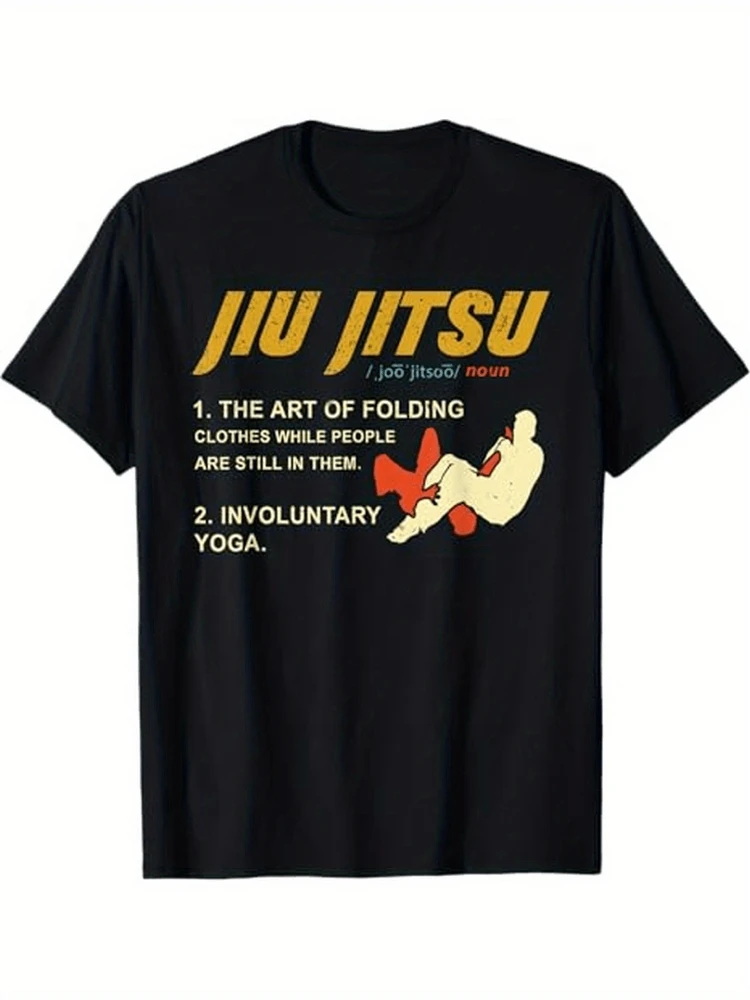 Funny Jiu-Jitsu Definition-Olive Green Martial Arts with Jokes,BJJ Playful-100%cotton O-neck short sleeve printed men's T-shirt.