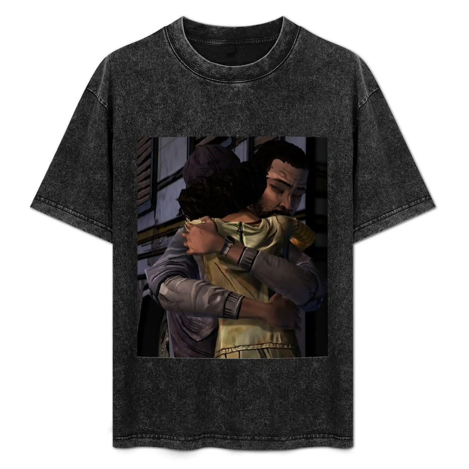 

Lee and Clementine Hugging T-Shirt Work Style Casual T-Shirt