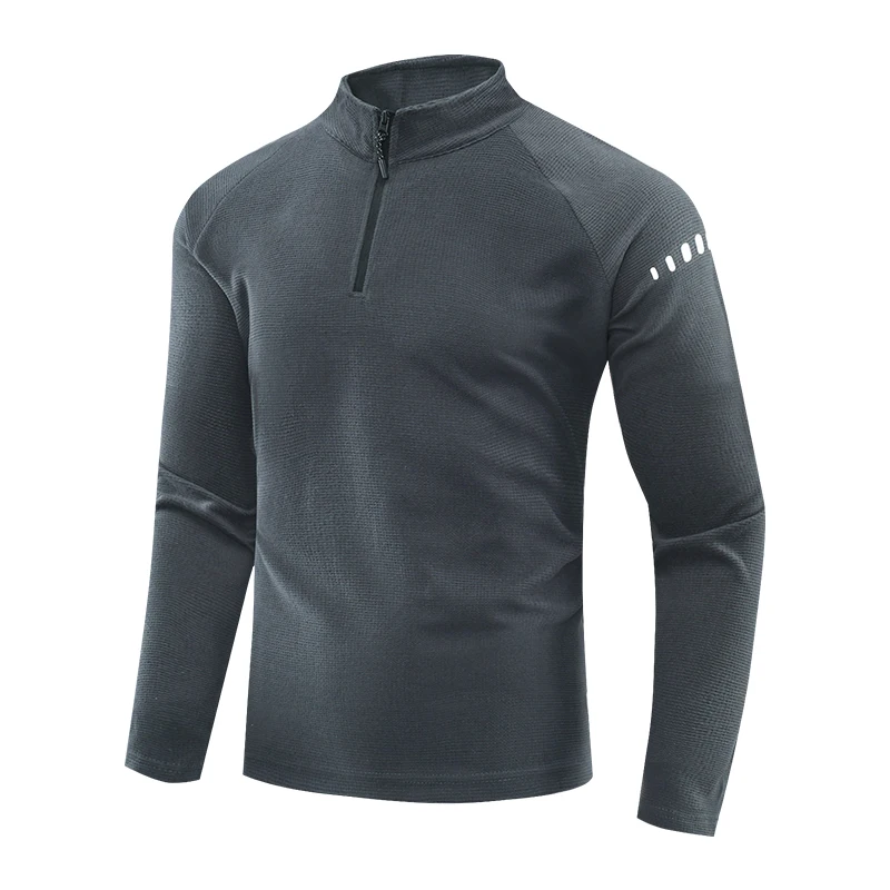 Men's Running Hiking Long Sleeve T-Shirt Reflective Breathable Sportswear Black Gym Jogging Fitness Top  men Sweatshirt