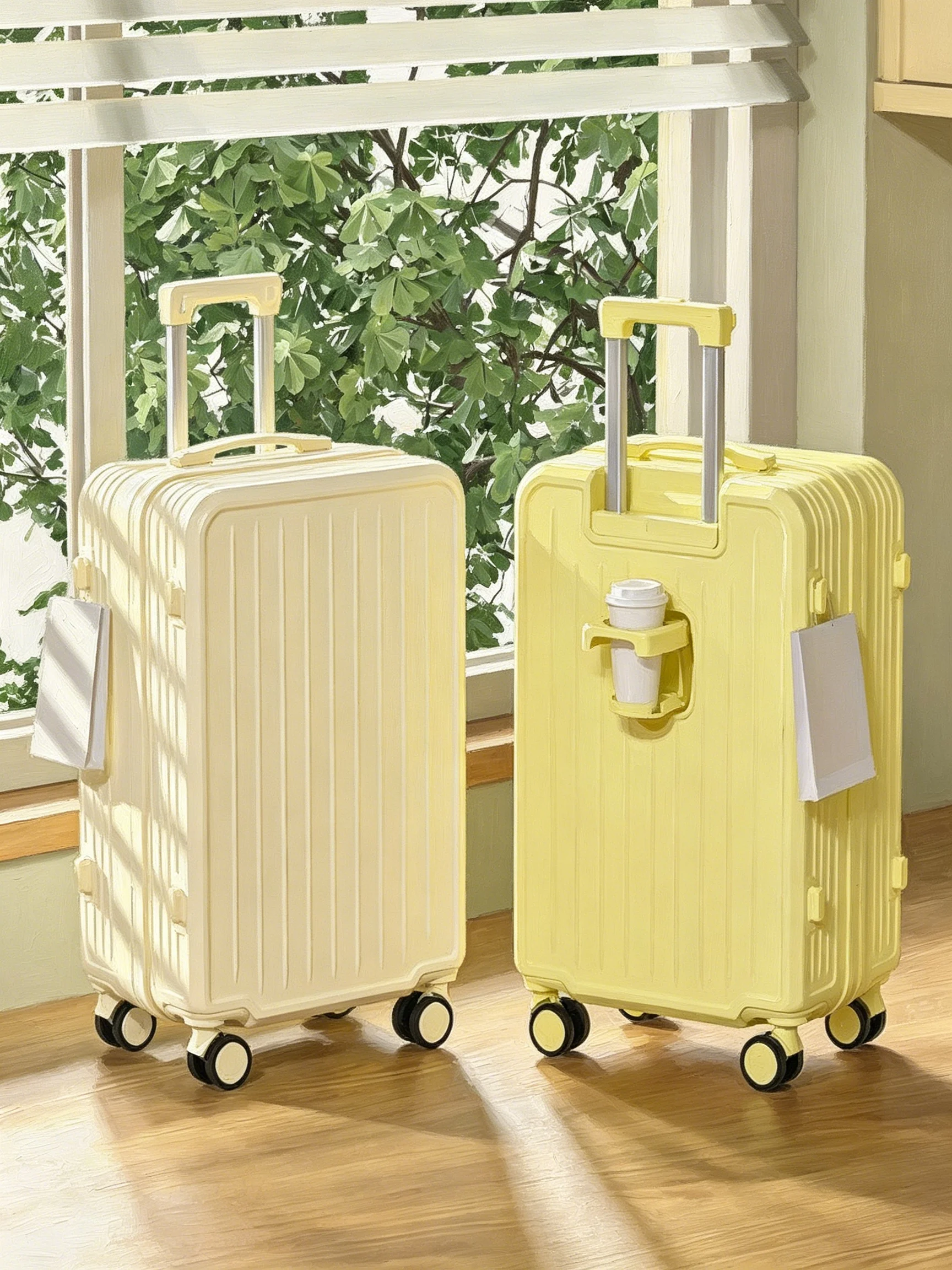 style-20-inch-multi-functional-suitcase-with-cup-holder-travel-bag-for-men-and-women-universal-wheel-zipper-password-box