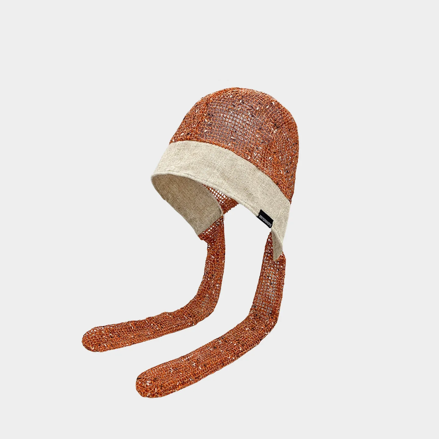 Forest Vintage Linen Hollowing Splicing Pile Hats for Women Spring Summer Travel Sunscreen  Versatile Literary Strap Beanies 1