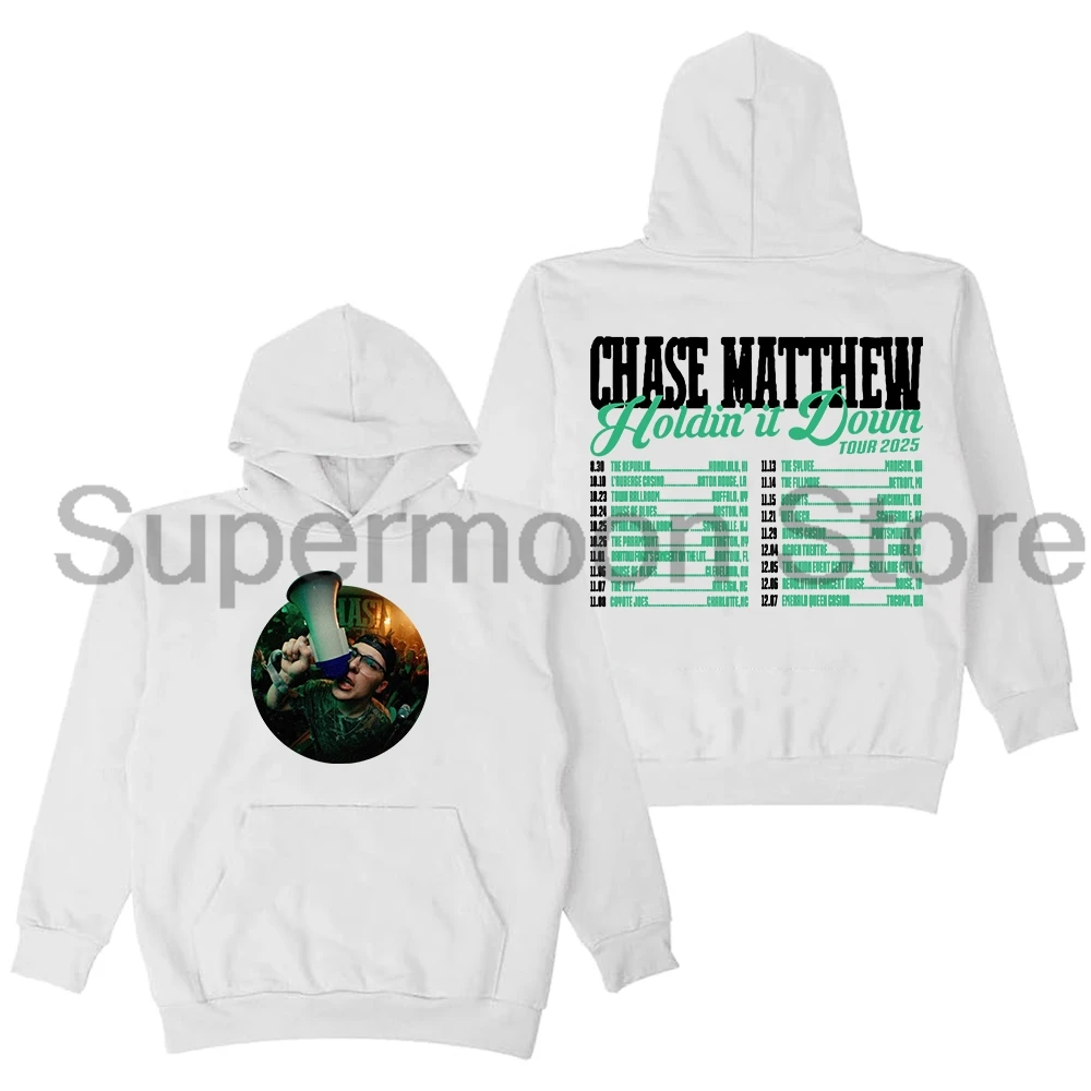 Chase Matthew Holdin' It Down Tour 2025 Hoodie Long Sleeve Streetwear Women Men Hooded Sweatshirts
