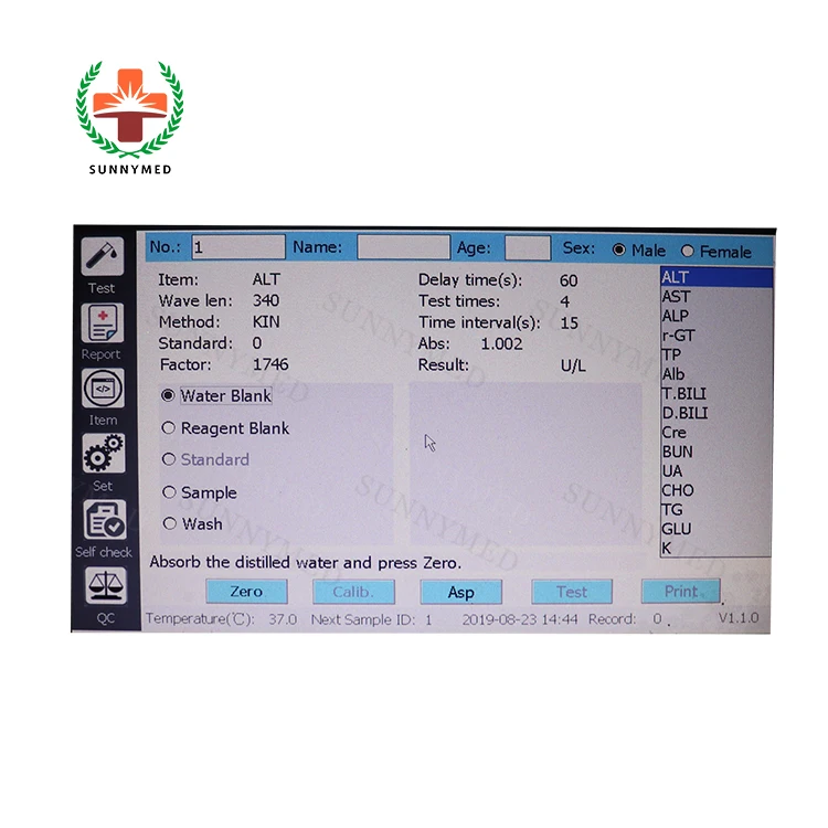 SY-B143N hospital blood automatic chemistry Analyzers bio chemistry analyzer