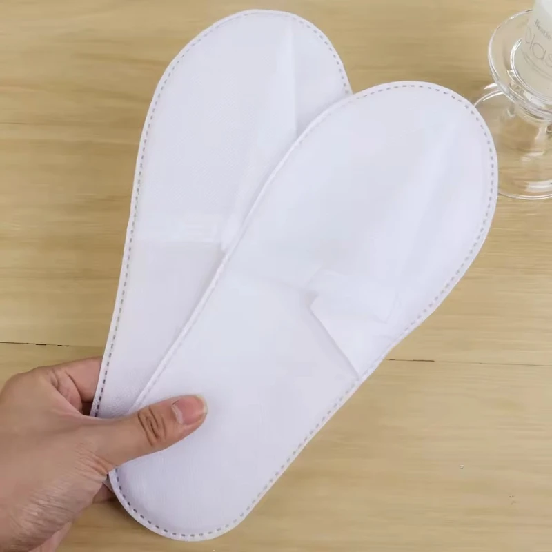 

10/30 пар одноразовых белых нетканых тапочек для путешествий, дома, бизнеса, дома, отеля, подходят для мужчин и женщин, тапочки унисекс