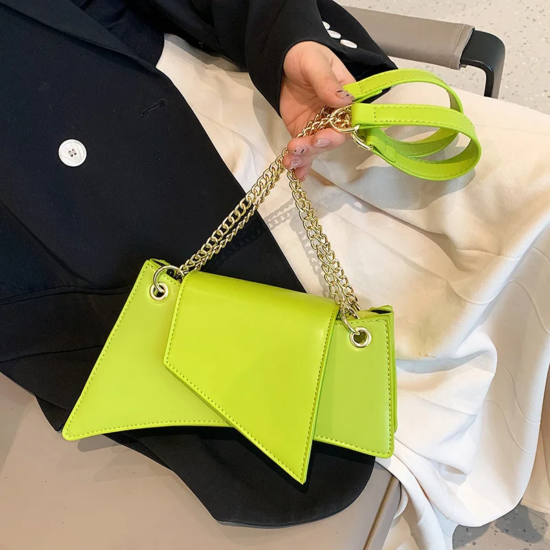 Green Color Shoulder Underarm Bag French Fashion High Quality Chain Crossbody Bags Women\'s 2024 Spring Summer New Handheld Bag