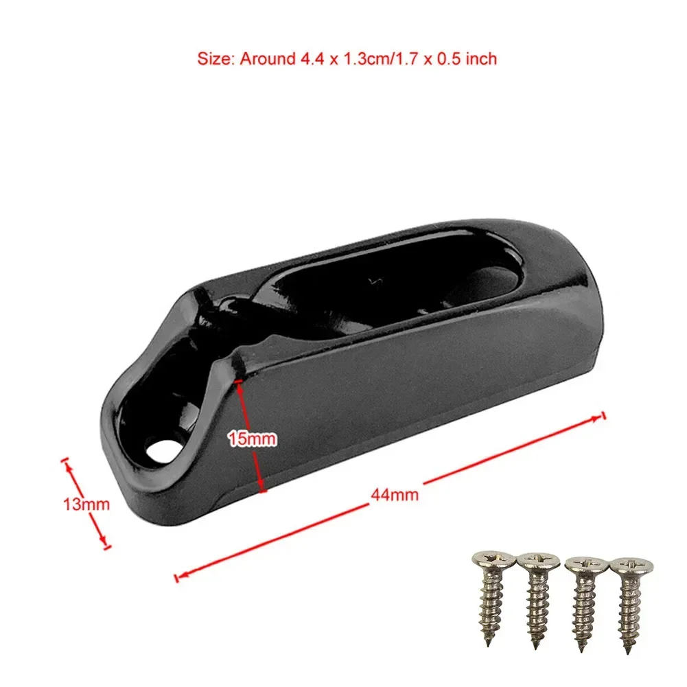 Pinces à Corde de Bateau en Nylon Noir, Accessoire Marin, Verrouillage existent, 44x13x15mm, 2 Pièces