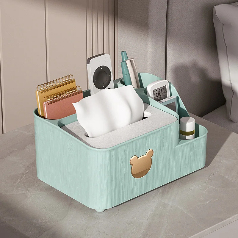 Tissue Storage Box Living Room Desktop Storage Multi-function Storage Box