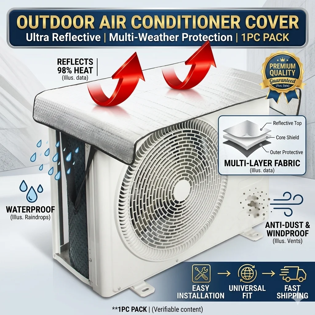 

Outdoor Air Conditioner Cover Waterproof Rainproof Anti-Dust Sun Protection AC Unit Protector Shield For Outside Unit 1Pc