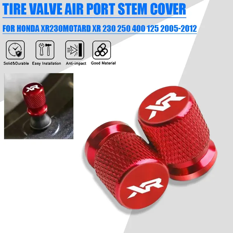 2 Pcs Motorcycle Accessories For Honda XR230MOTARD XR 230 250 400 125 2005-2012 Metal Tire Valve Air Port Stem Cover Caps