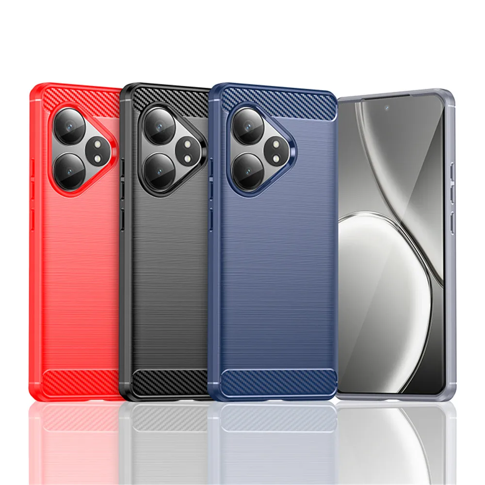 For OPPO Realme GT 6 6T Luxury Carbon Fiber Skin Full Soft Silicone Cover Case For OPPO Realme GT6 GT6T RealmeGT6 Phone Cases