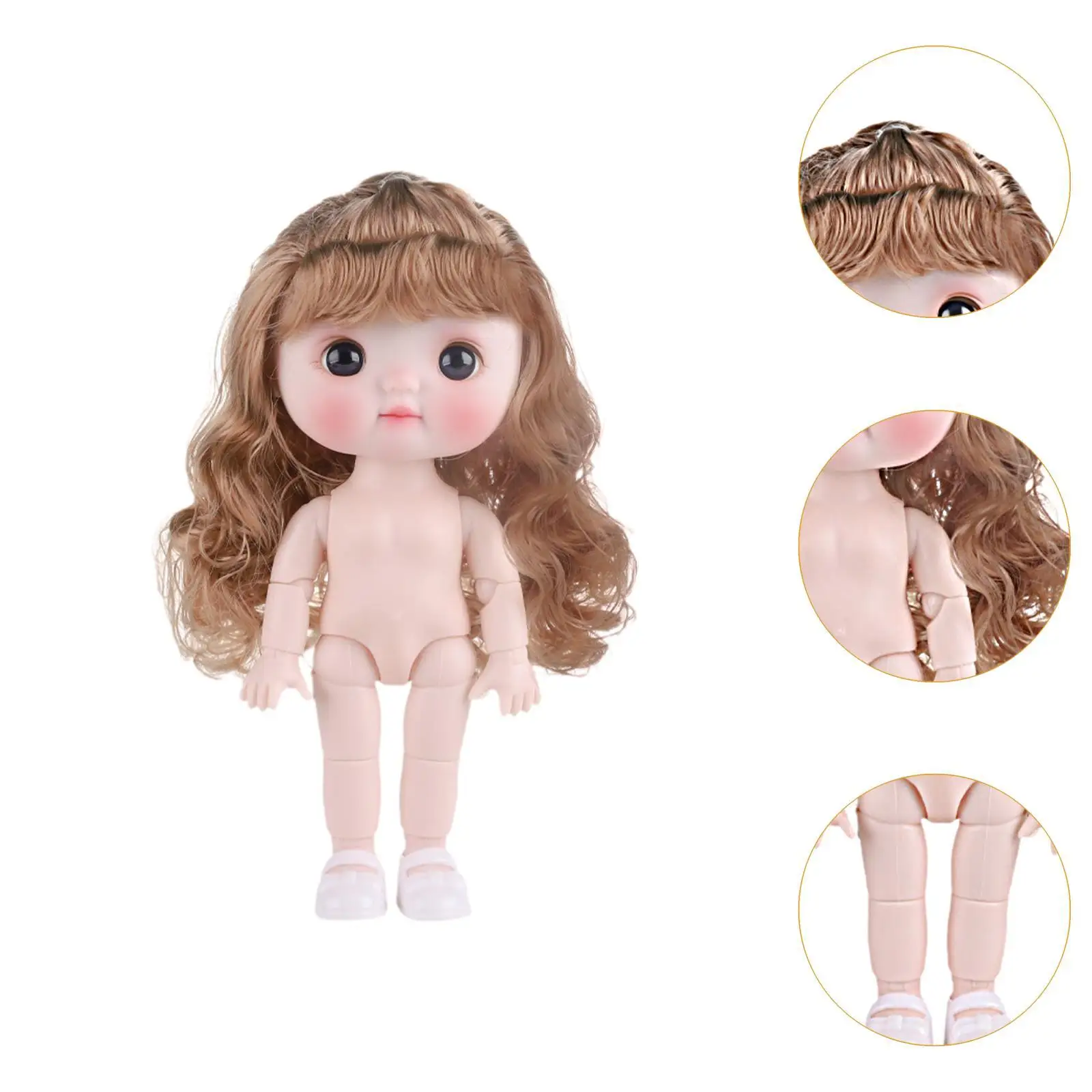 21 cm BJD Mädchen Puppe DIY Spielzeug Glattes Haar Pretend Spielset 3D Augen Schön