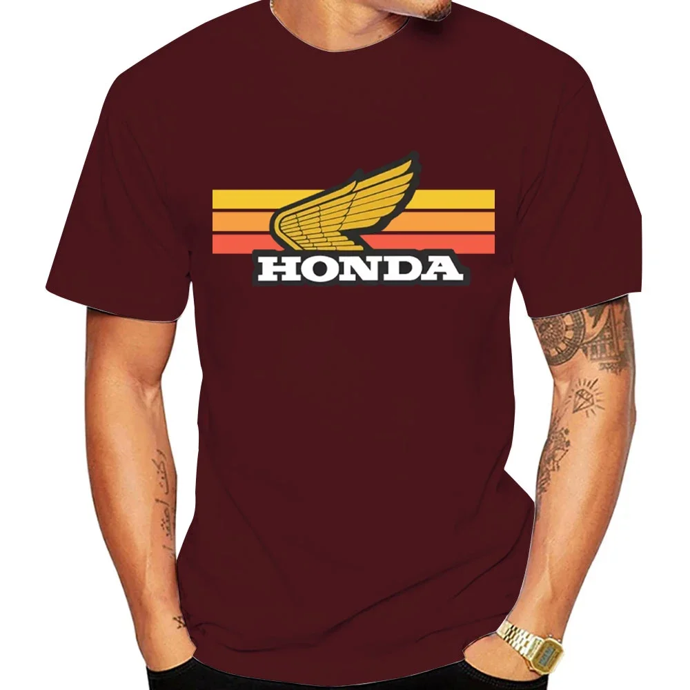 Camiseta Retro Honda Sunset para hombre, camiseta de manga corta de verano para mujer, Top de motocicleta para pareja de algodón 100% a la moda 2025