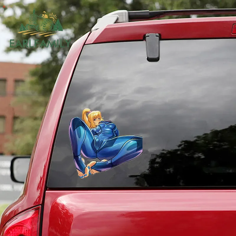 EARLFAMILY 13cm x 12.4cm for Samus Car Stickers Fashionable Simple Decals Scratch-Proof Car Accessories Caravan Windows Decor