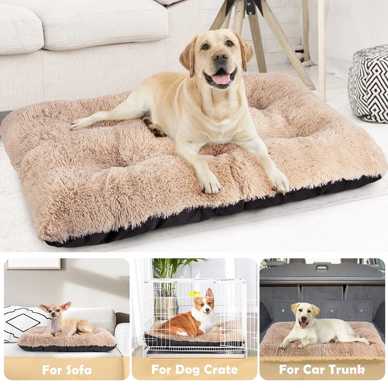 Thick soft Pet Cat Dog Bed Mats Square Plush Kennel Warm Mat Washable Cat Mat Mattress Pet Cushion Medium Large Dog Pet Supplies