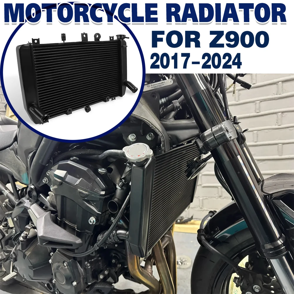 For KAWASAKI Z900 Z 900 2017-2021 2022 2023 2024 Motorcycle Aluminum Engine Radiator Oil Cooler Coolant Cooling Water Tank