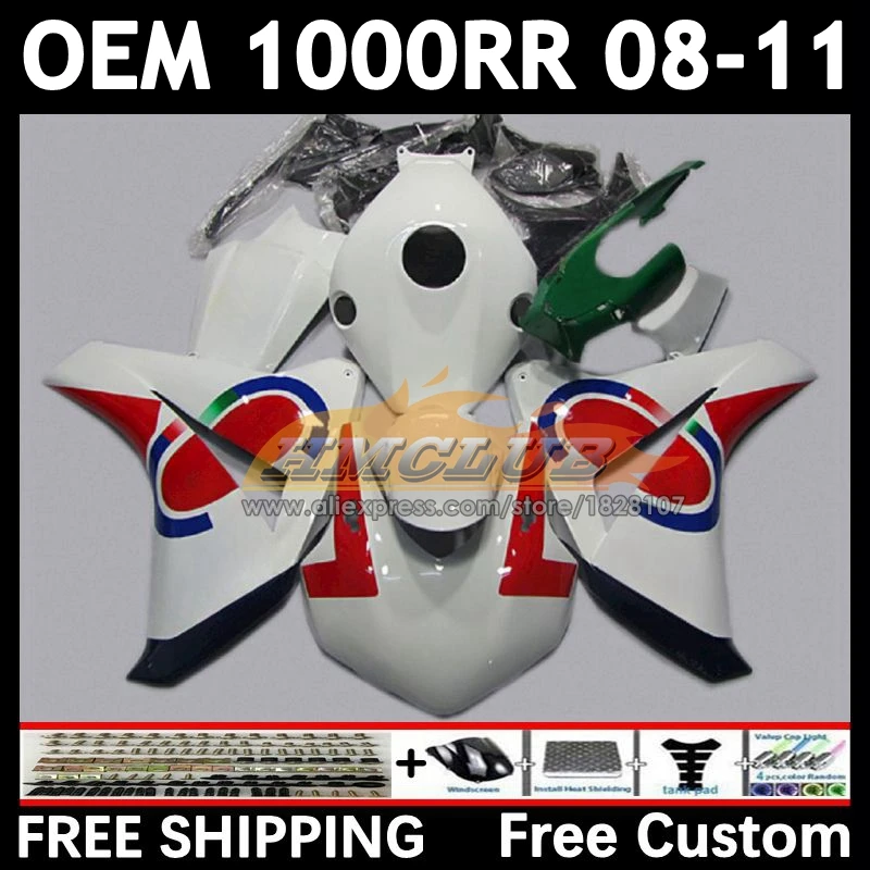 OEM Fairing For HONDA CBR1000 CBR 1000 RR white red CC 1000RR 77No.87 CBR1000RR 08 09 10 11 2008 2009 2010 2011 Injection Kit