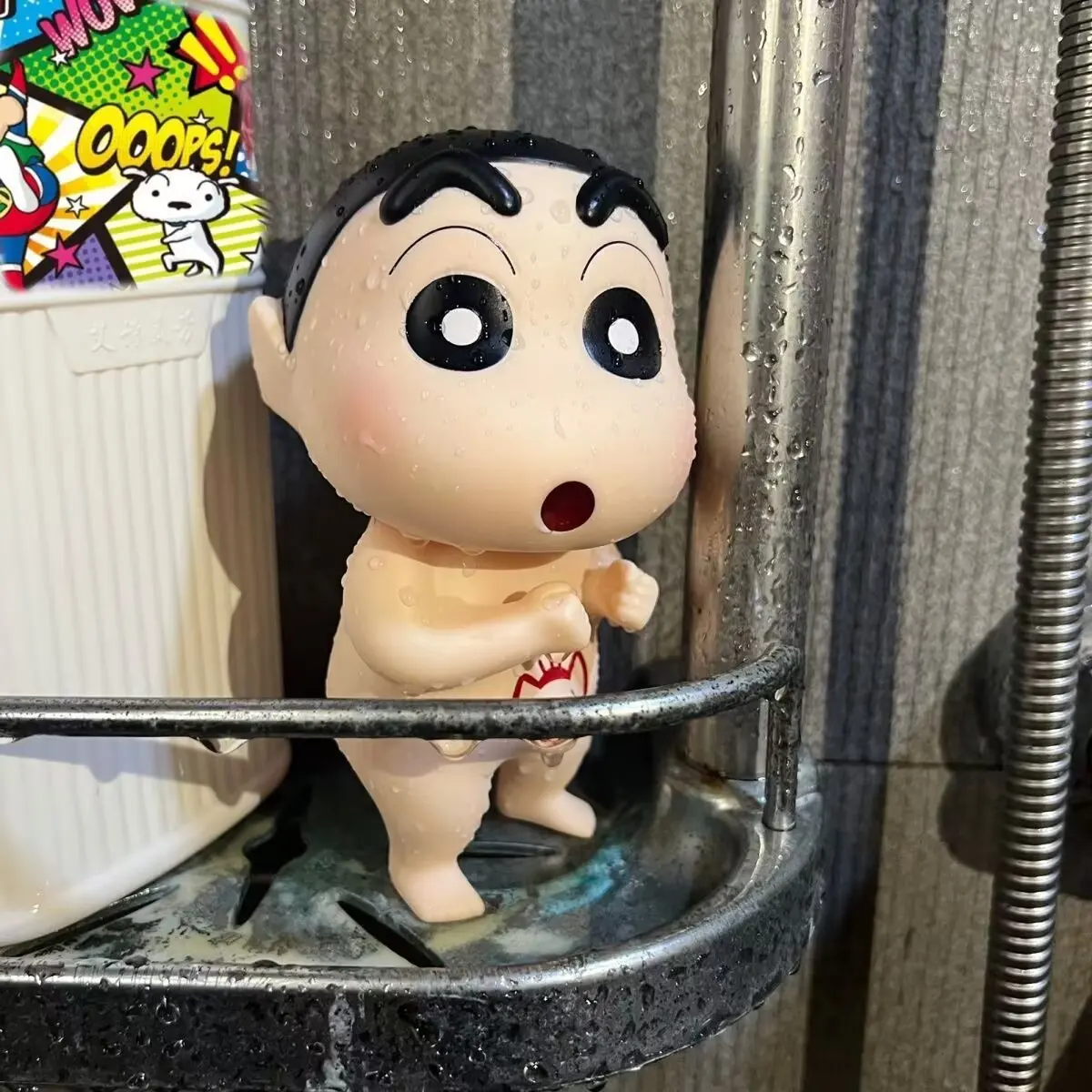 Bandai 12CM Crayon Shin-Chan Anime Figures Shin-Chan Nude Bathe Action Figurine PVC Model Desk Ornaments Collection Toys Gift