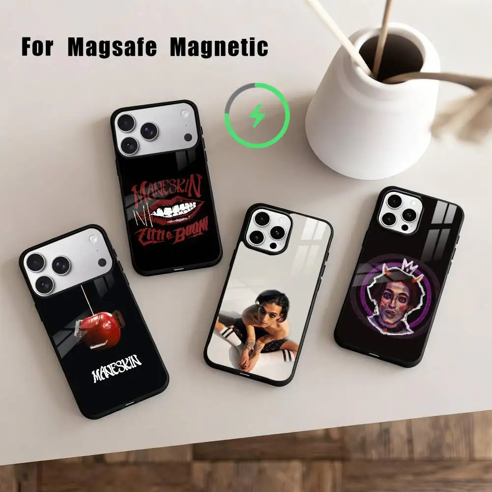 

M-Maneskin-N D-Damiano David Phone Case For iPhone17,16,15,14,13,12,11 Plus,For Magnetic Wireless Charge Cover