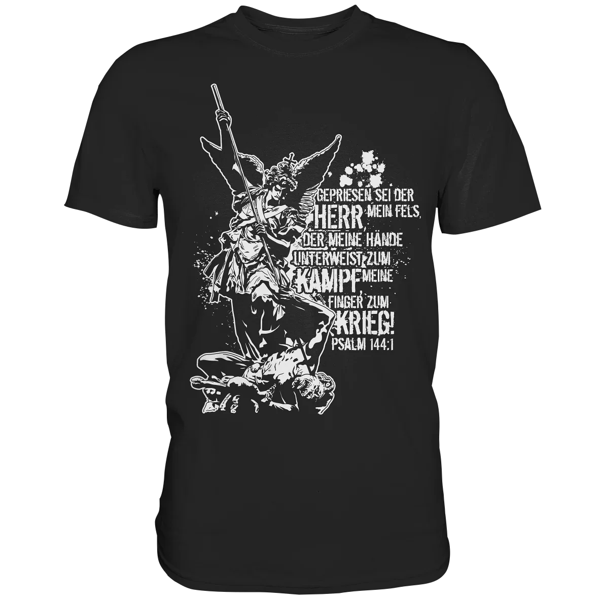 The Archangel Defend Us In Battle. St.Michael Destroy The Devil T Shirt. Short Sleeve 100% Cotton Casual T-shirt Loose Top S-3XL