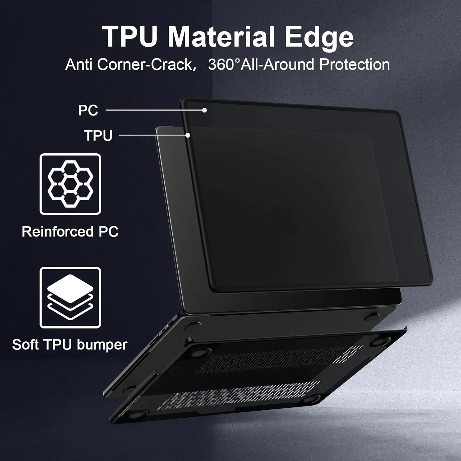 Soft TPU Frame Bumper Plastic Hard For MacBook Pro 14 inch M5 2025, Laptop Accessories For MacBook Air 13 15 inch Pro 16 inch M4