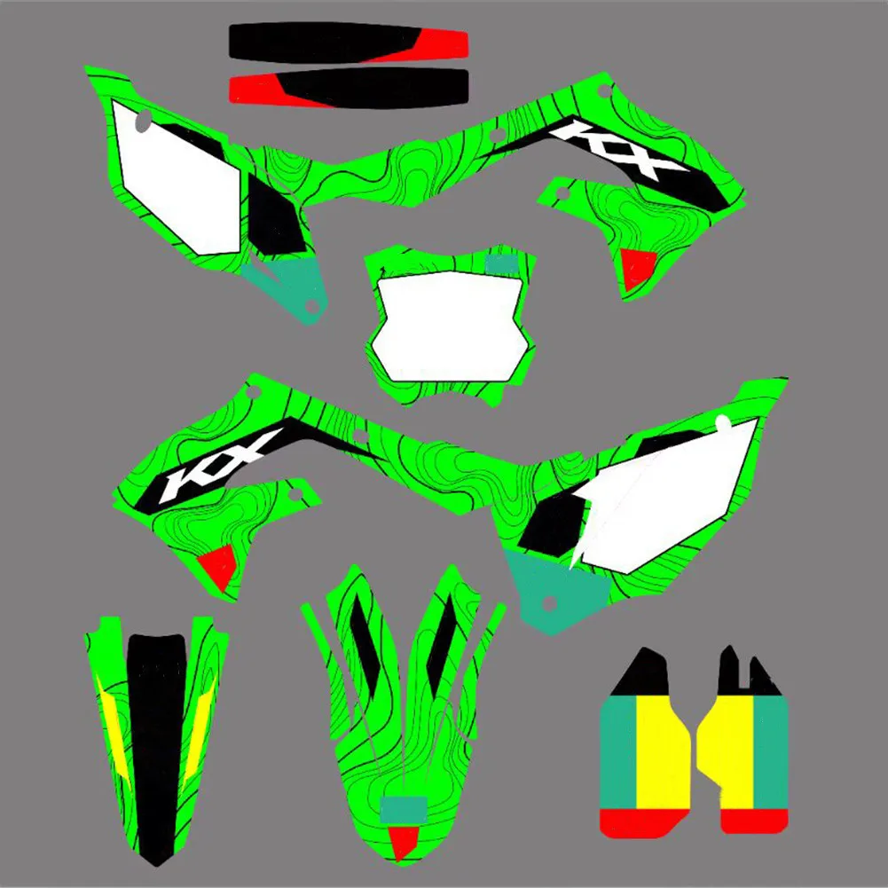 For Kawasaki 250 KXF KX250F 2021 2022 2023 GRAPHICS BACKGROUNDS DECALS STICKERS Kits For KXF450 KX450F 2019 2020 2021 2022 2023