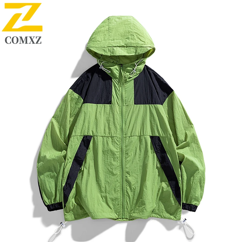 Sunscreen Jacket Men's Fashion Loose Breathable UV-resistant Hooded Coat 2025 Summer New Unisex Sports Thin Skin Windbreaker