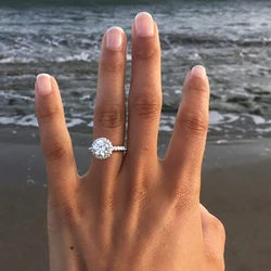 Wedding Engagement Promise Rings For Women Female Silver Color Women's Ring With Stone Zirconia Aesthetic Accession Jewelry R319