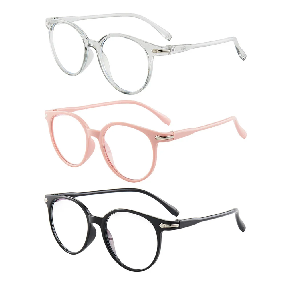 

3pcs Blue Light Glasses PC Material Non Deform Durable Blocking Gaming Reading Eyewear Gray Frames Adult