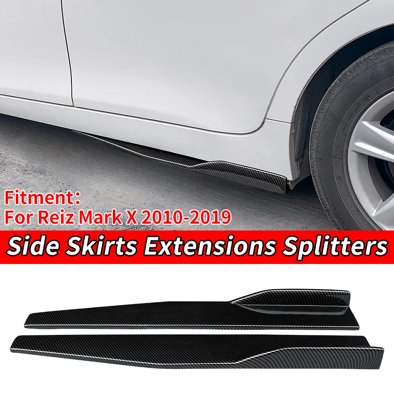 

Car Left/Right Side Skirt Bumper Diffuser Spoiler Aprons Wings Extensions 75cm Carbon Look ABS For Toyota Reiz Mark X 2010-2019