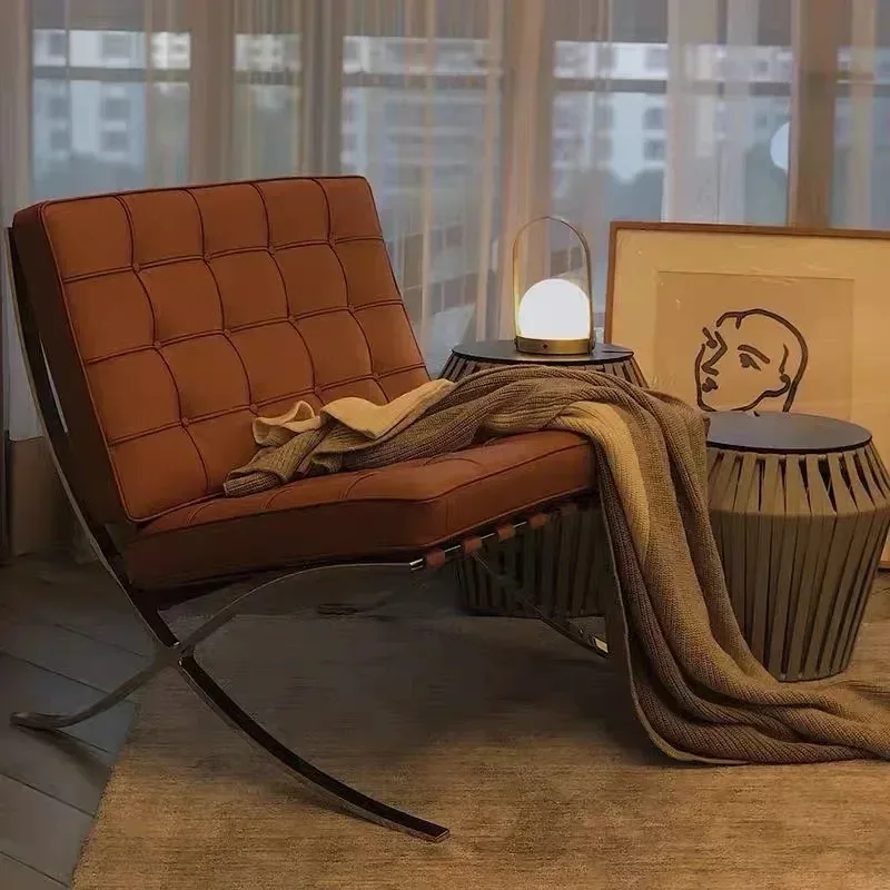 

Designer Basarona Single Sofa Chair Balcony Business Guest Negotiation Reception Office Living Room Bedroom Leisure Furniture HY