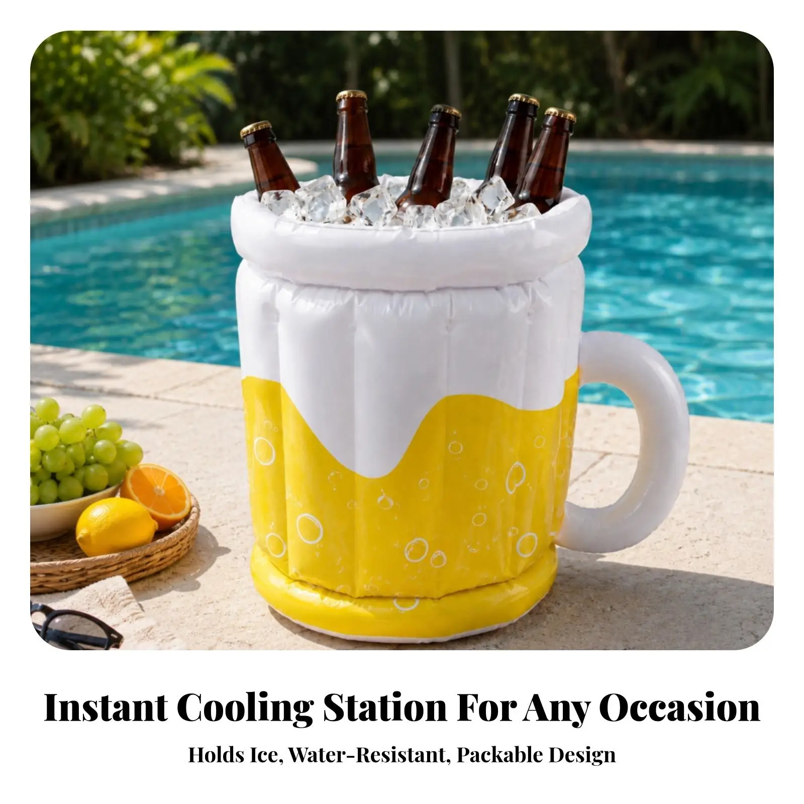 Beer Ice Bucket Cooler Inflatable Portable for Outdoor Party Picnic Bottles