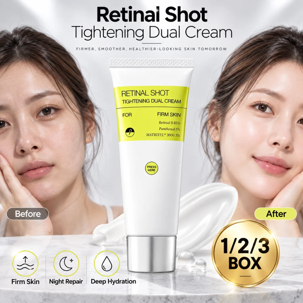 Retinal Shot Tightening Dual Cream 50ml 0.05% Retinal Matrixyl 3000 Panthenol Firming Hydrating Face Neck Night Care